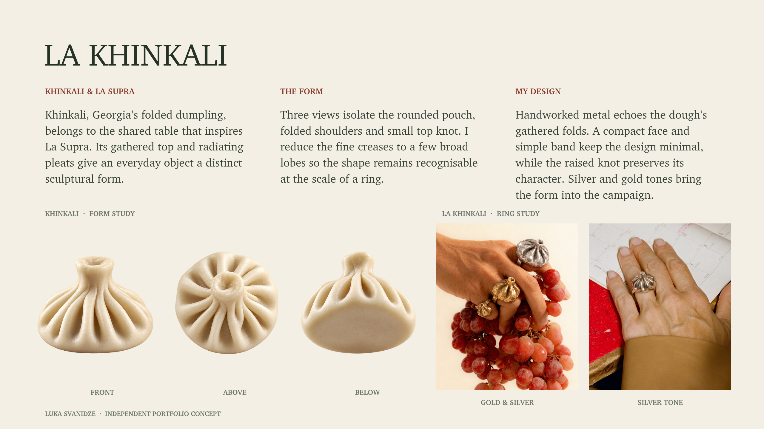 La Khinkali — Georgian dumpling forms translated into sculptural rings, page 5 of 13