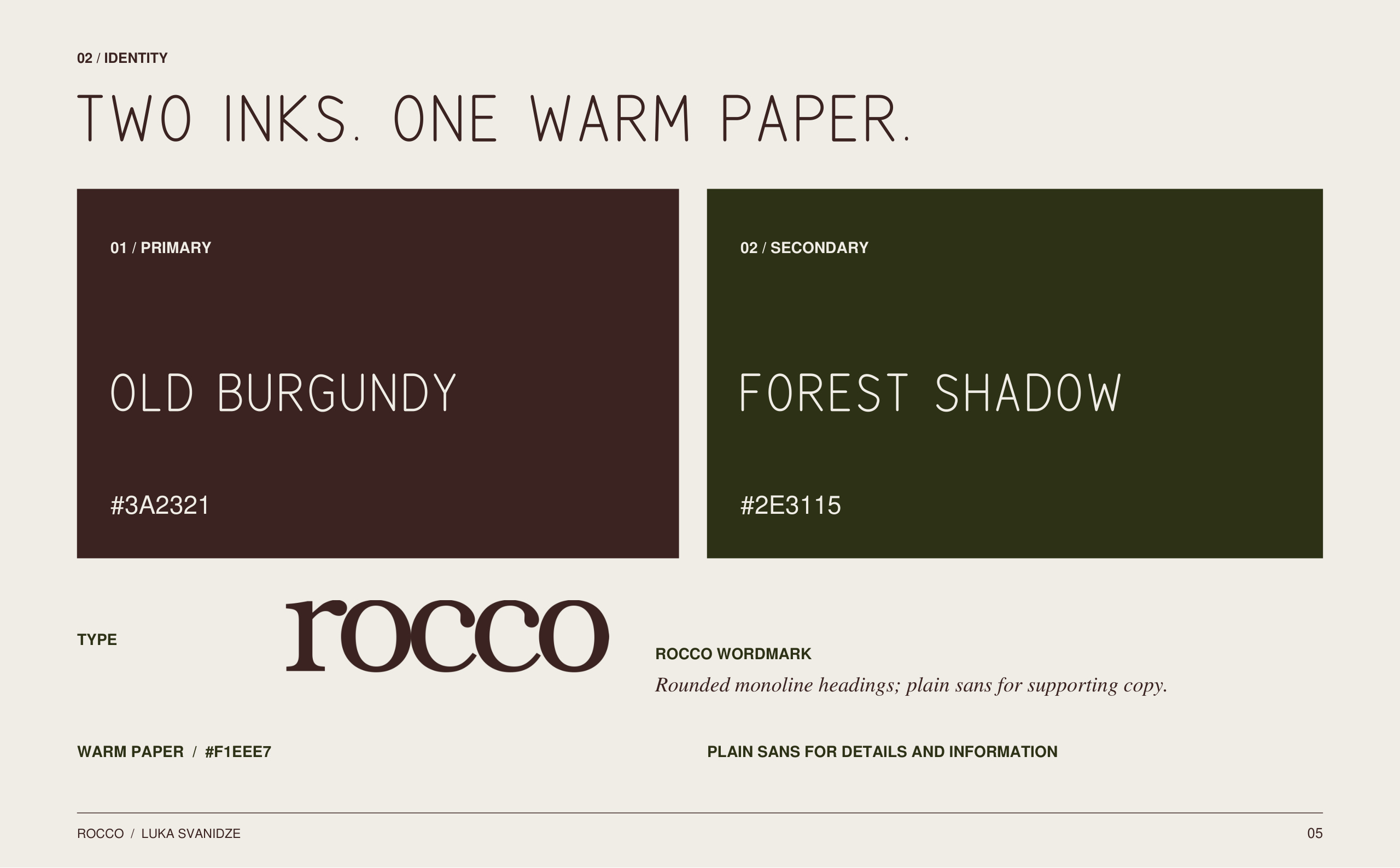 ROCCO — Two inks. One warm paper, page 5 of 18